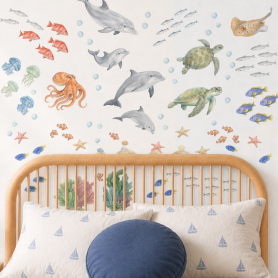 Reef Adventure Wall Decal Pack in Kids' Bedroom